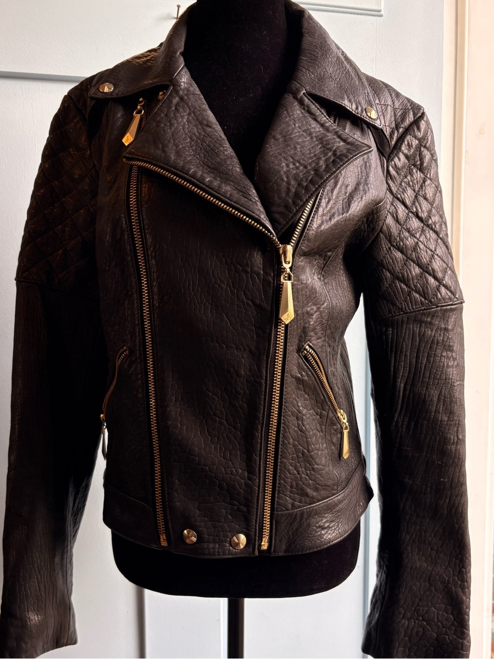 Sam Edelman Black Quilted Leather Jacket - Women